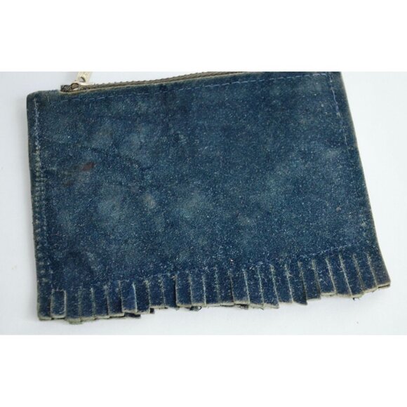 Vintage Dark Blue Takahashi Japan Coin Purse Leather Zippered - Picture 2 of 5